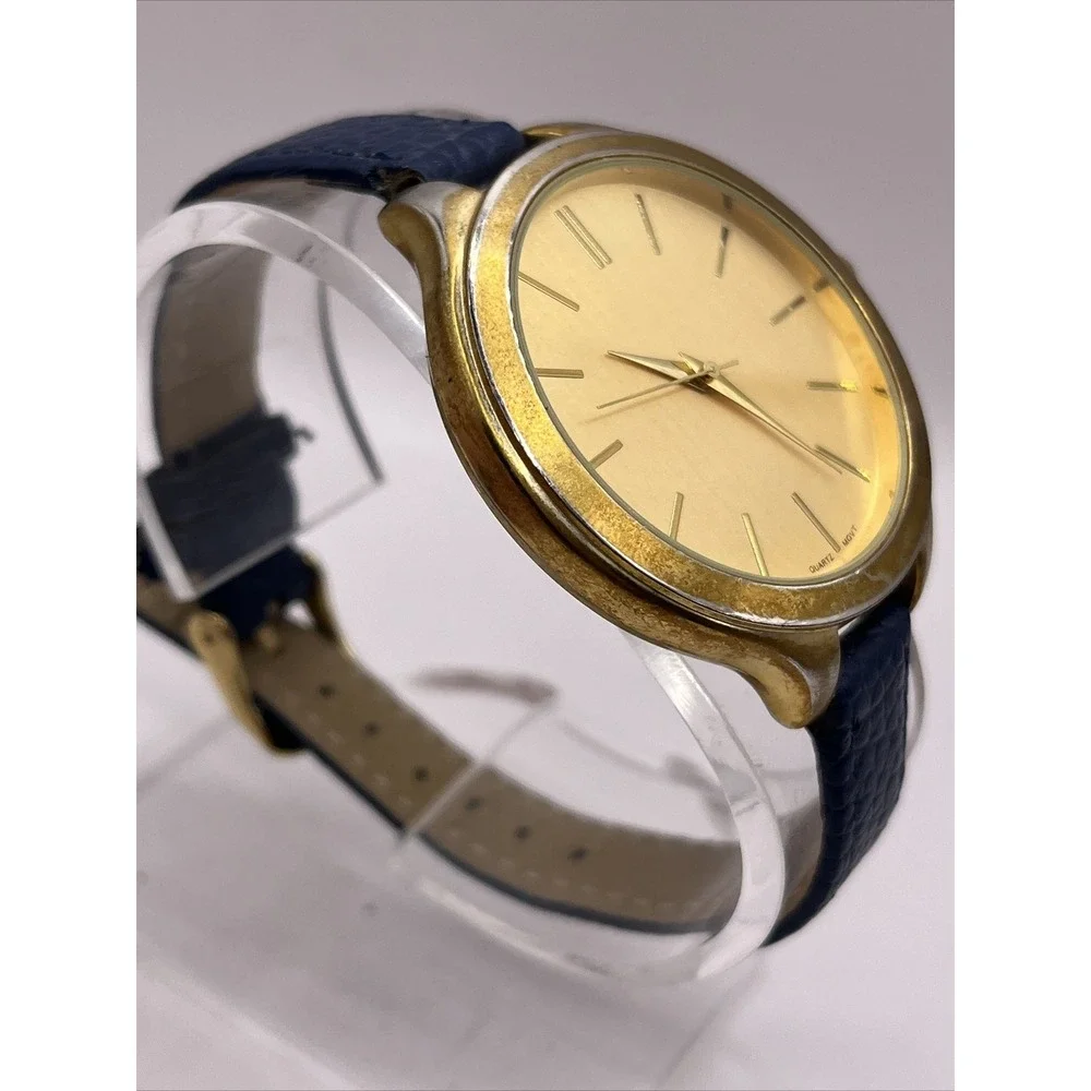 Francesca's Women's Quartz Watch Gold Tone Blue Band 9756- New Battery‎
